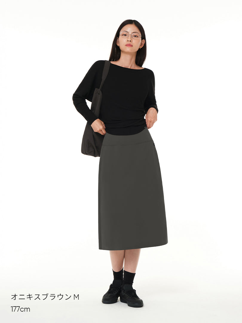 Airywin 裏起毛 リラックスフィット ミディスカート - andar JAPAN