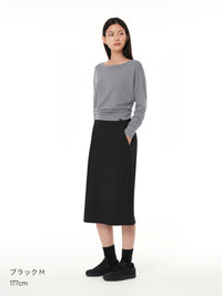 Airywin 裏起毛 リラックスフィット ミディスカート - andar JAPAN