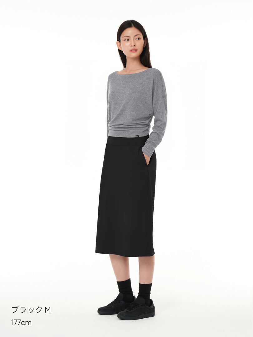 Airywin 裏起毛 リラックスフィット ミディスカート - andar JAPAN