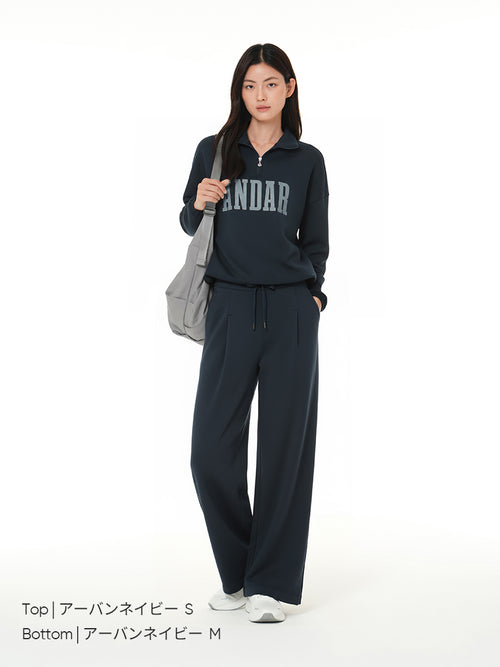 Mildmooth シグネチャーロゴ入りフリースカラージップアップ - andar JAPAN