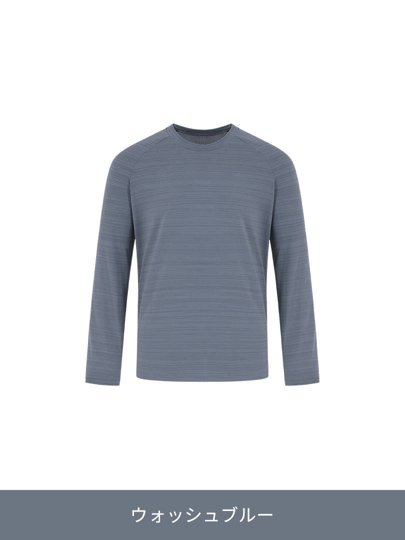 Wave Breath メンズ ランニングTシャツ (長袖)