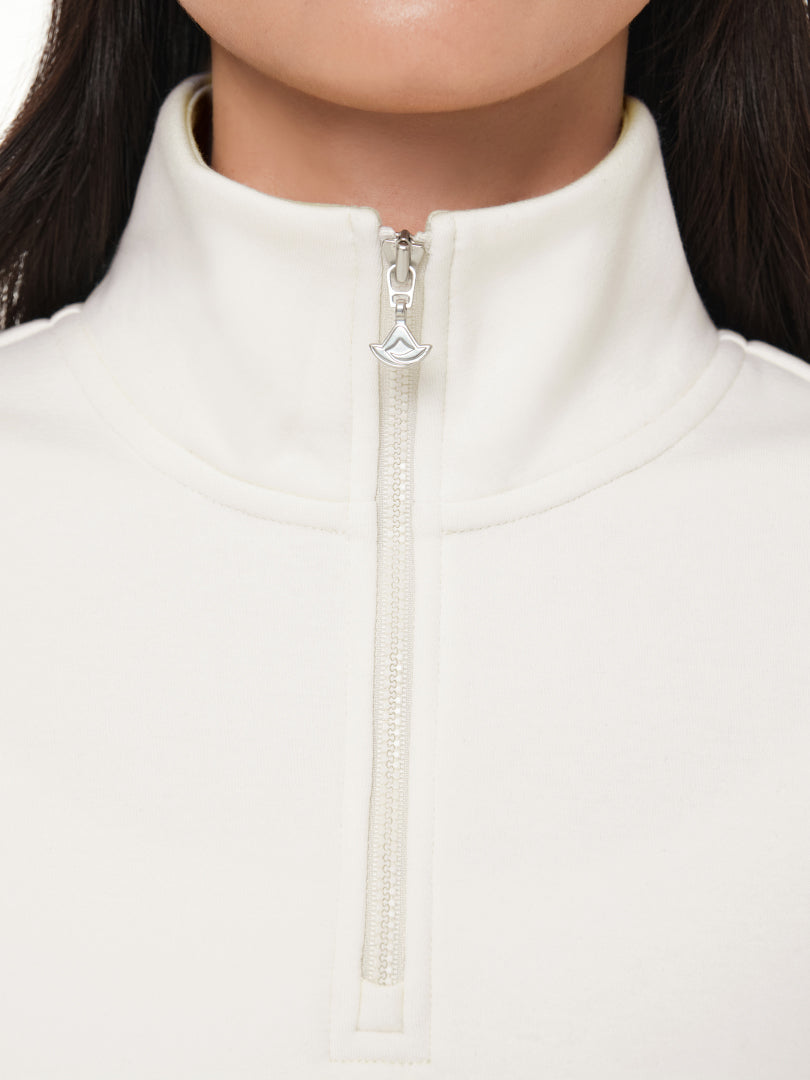 Mildmooth シグネチャーロゴ入りフリースカラージップアップ - andar JAPAN