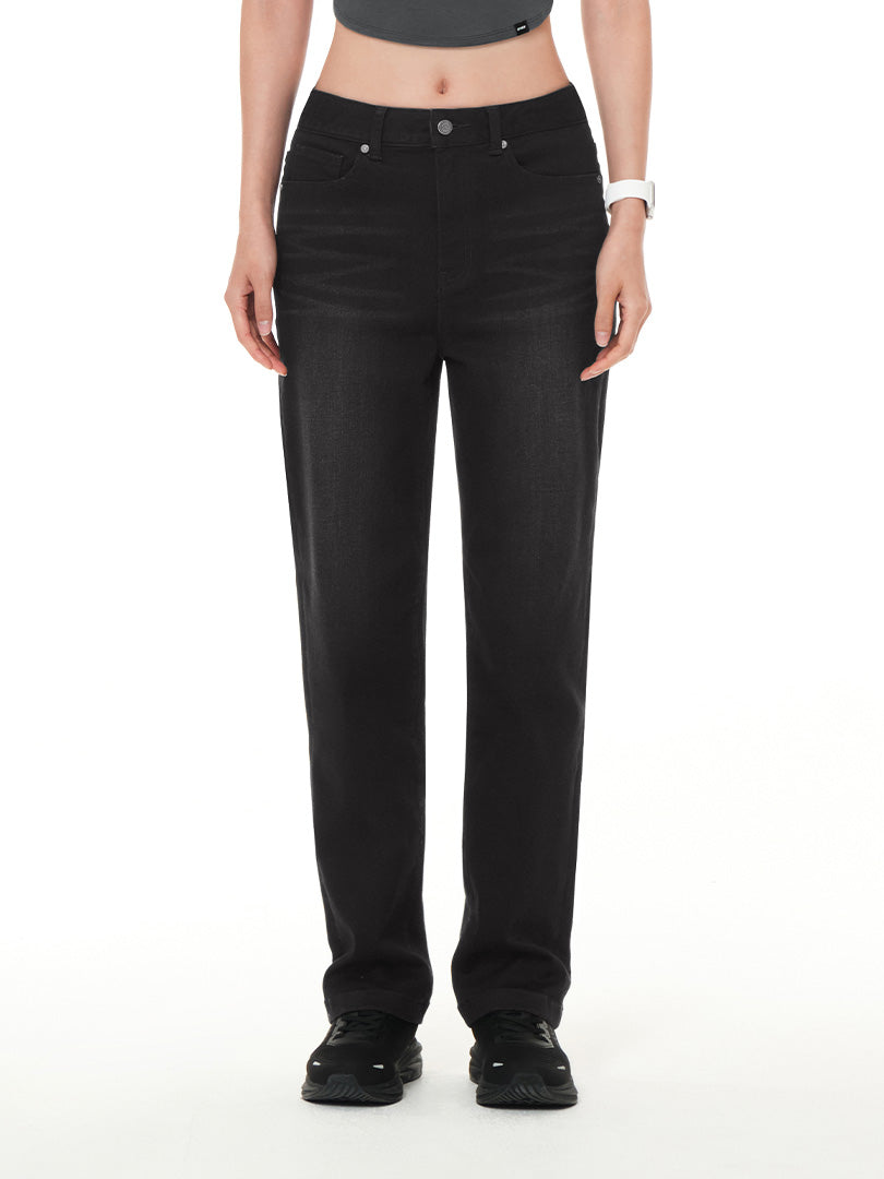 airdenim ストレートフィット ブラックジーンズ