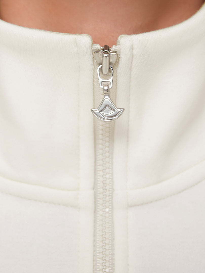 Mildmooth シグネチャーロゴ入りフリースカラージップアップ - andar JAPAN