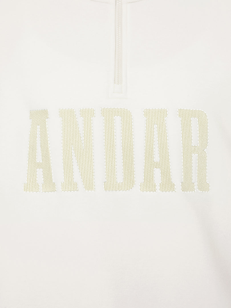 Mildmooth シグネチャーロゴ入りフリースカラージップアップ - andar JAPAN