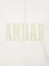 Mildmooth シグネチャーロゴ入りフリースカラージップアップ - andar JAPAN