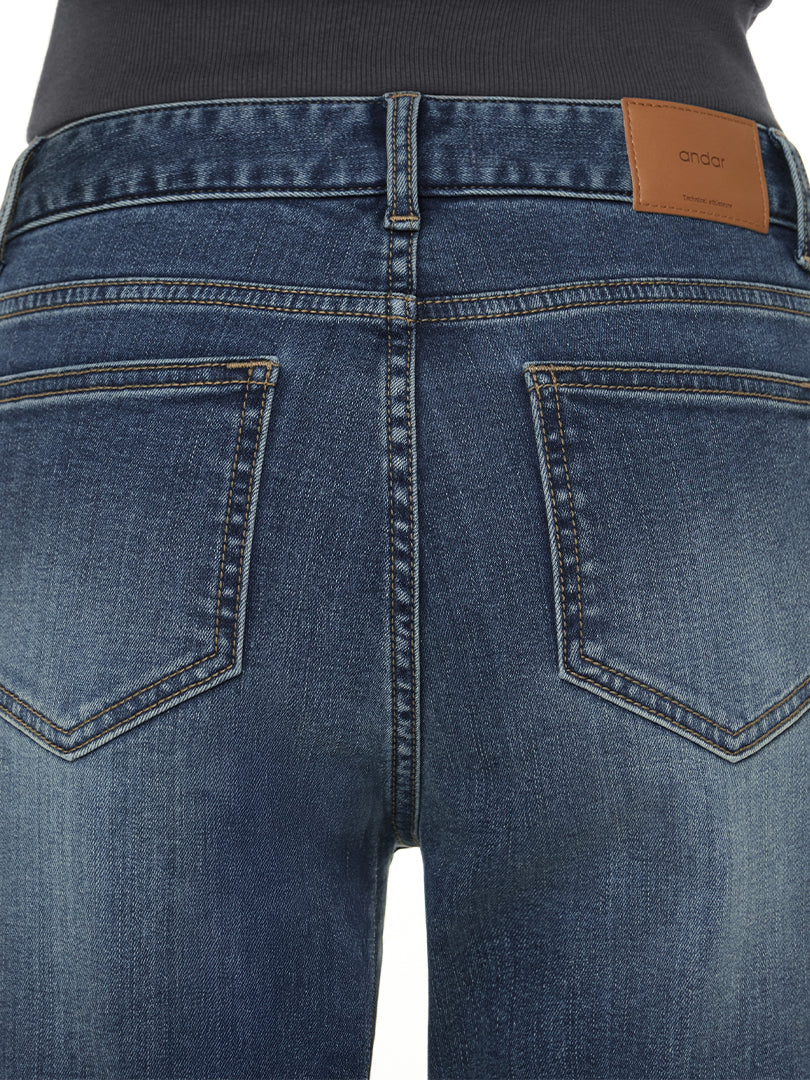 [SET] Airdenim 微起毛 ブーツカット セットアップ (Airy Fit ピーチ起毛スリムT(長袖)+ブーツカットジーンズ)