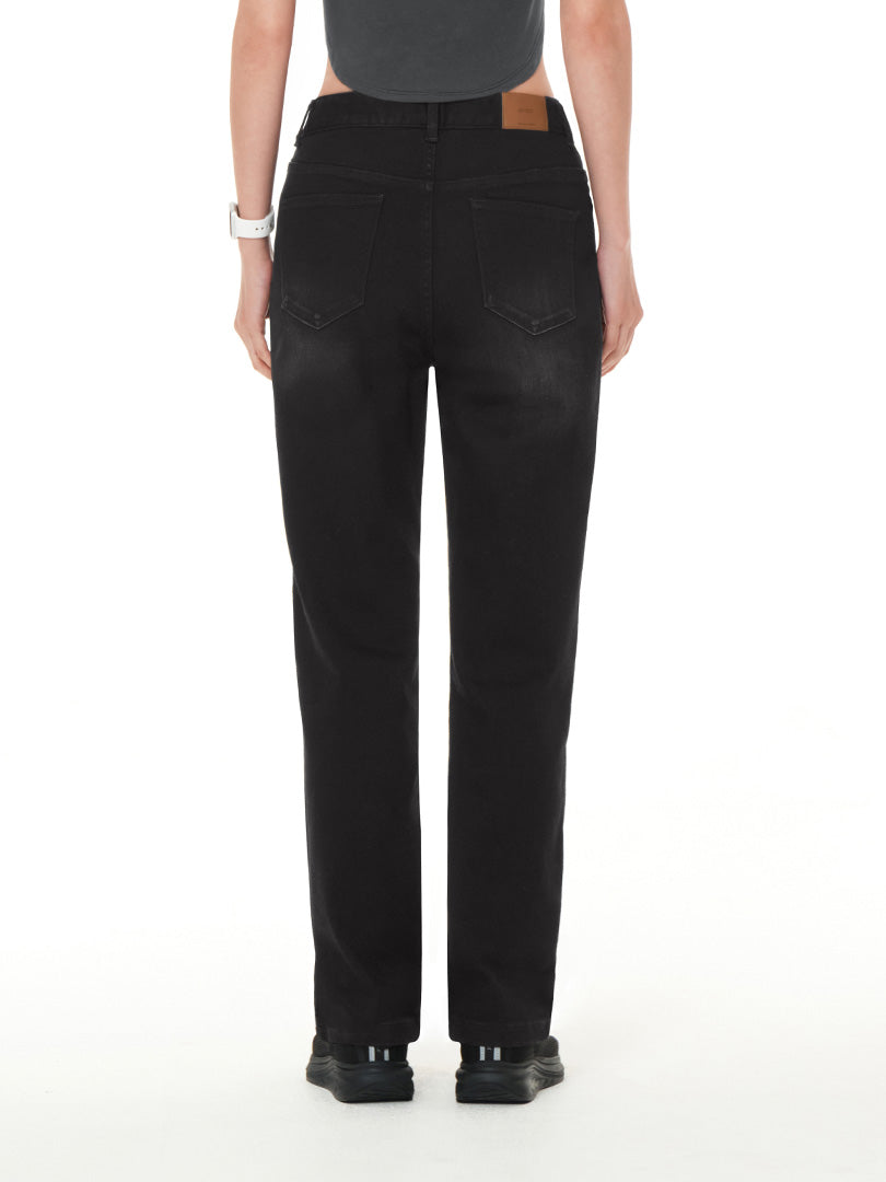 airdenim ストレートフィット ブラックジーンズ