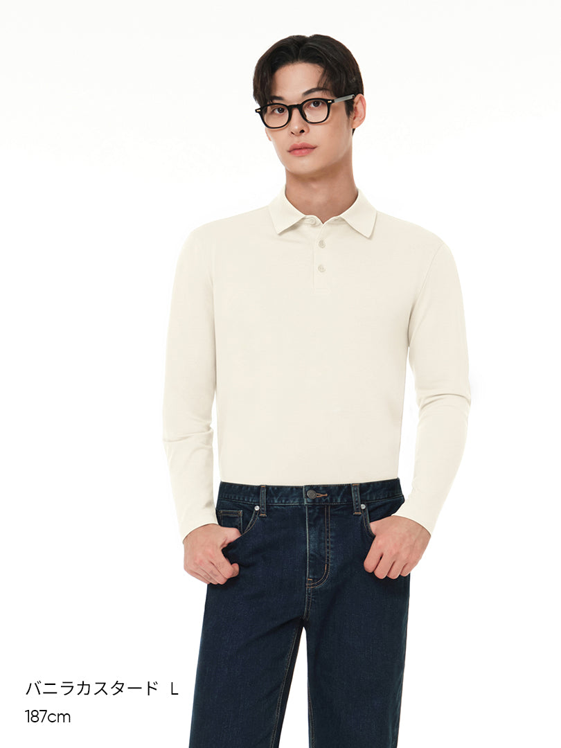 NEW Airy Fit メンズ ライト裏起毛 スマートカラートップ (長袖)