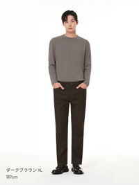 Airdenim メンズ スリムテーパードパンツ