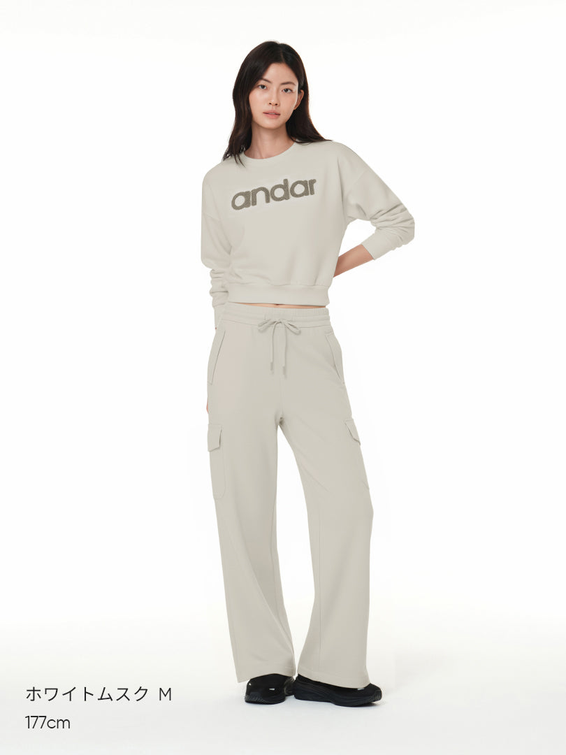 Airy Fit 裏起毛 セミワイド カーゴパンツ - andar JAPAN