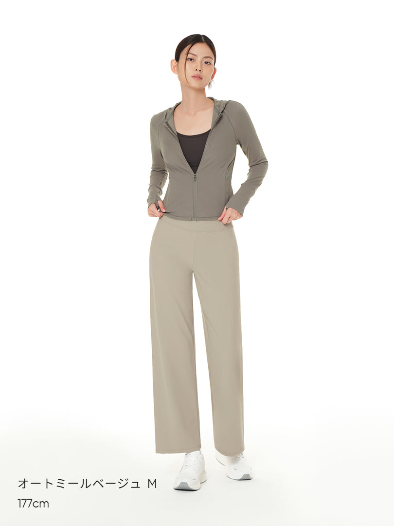 [SET] Daily to office セット (Airywin セミ裏起毛ワイドレギンス+スタンダードフィット Tシャツ) - andar JAPAN