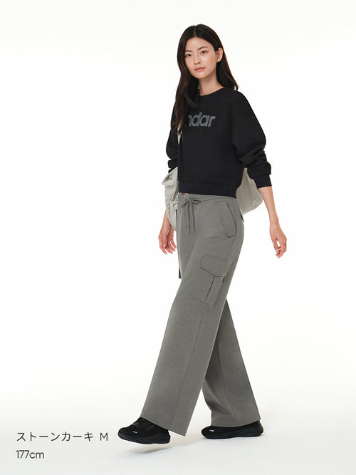 Airy Fit 裏起毛 セミワイド カーゴパンツ - andar JAPAN