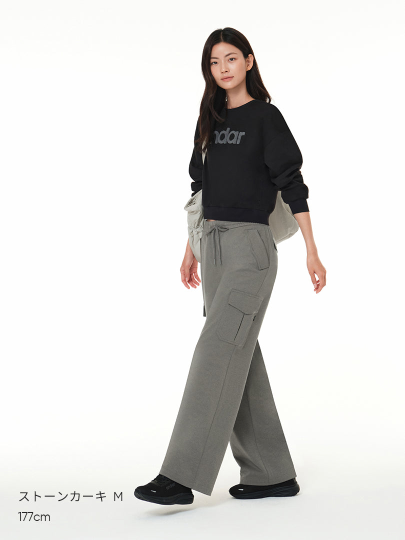 Airy Fit 裏起毛 セミワイド カーゴパンツ - andar JAPAN