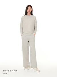 [SET] Airy Fit 裏起毛セットアップ (スリムフィットTシャツ＋ワイドパンツ)