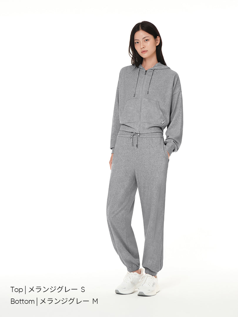 Dream Comfort セットアップ（クロップフーディジップアップ + ジョガーパンツ) - andar JAPAN