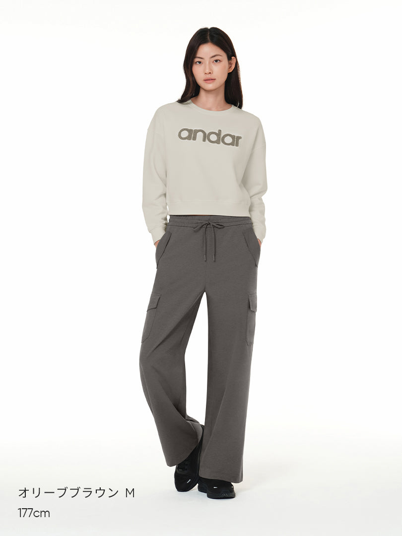 Airy Fit 裏起毛 セミワイド カーゴパンツ - andar JAPAN