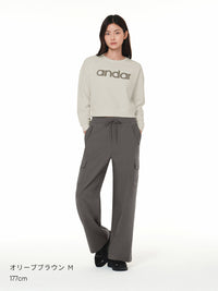 Airy Fit 裏起毛 セミワイド カーゴパンツ - andar JAPAN