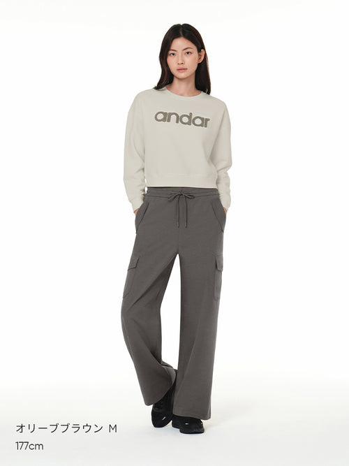 Airy Fit 裏起毛 セミワイド カーゴパンツ - andar JAPAN