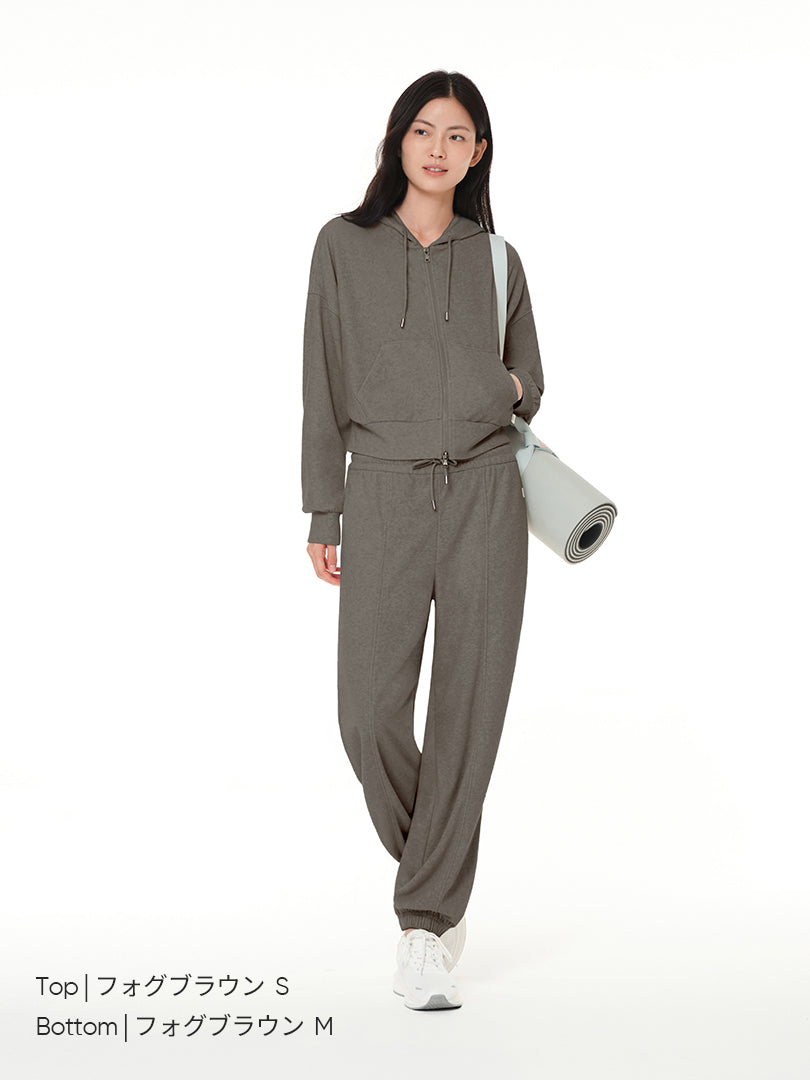 Dream Comfort クロップド フーディ ジップアップ - andar JAPAN