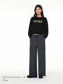 Airy Fit 裏起毛 セミワイド カーゴパンツ - andar JAPAN