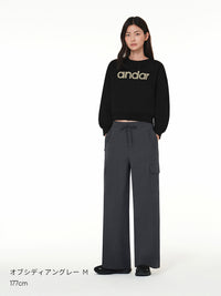 Airy Fit 裏起毛 セミワイド カーゴパンツ - andar JAPAN