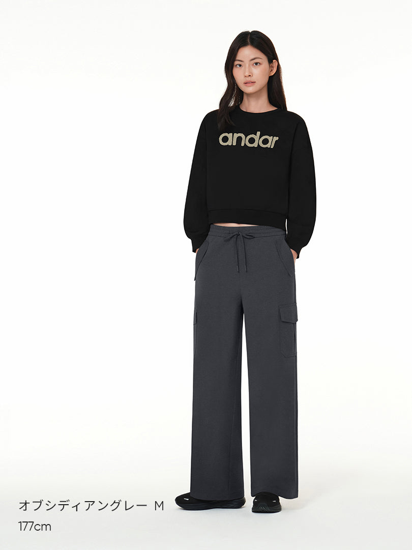 Airy Fit 裏起毛 セミワイド カーゴパンツ - andar JAPAN