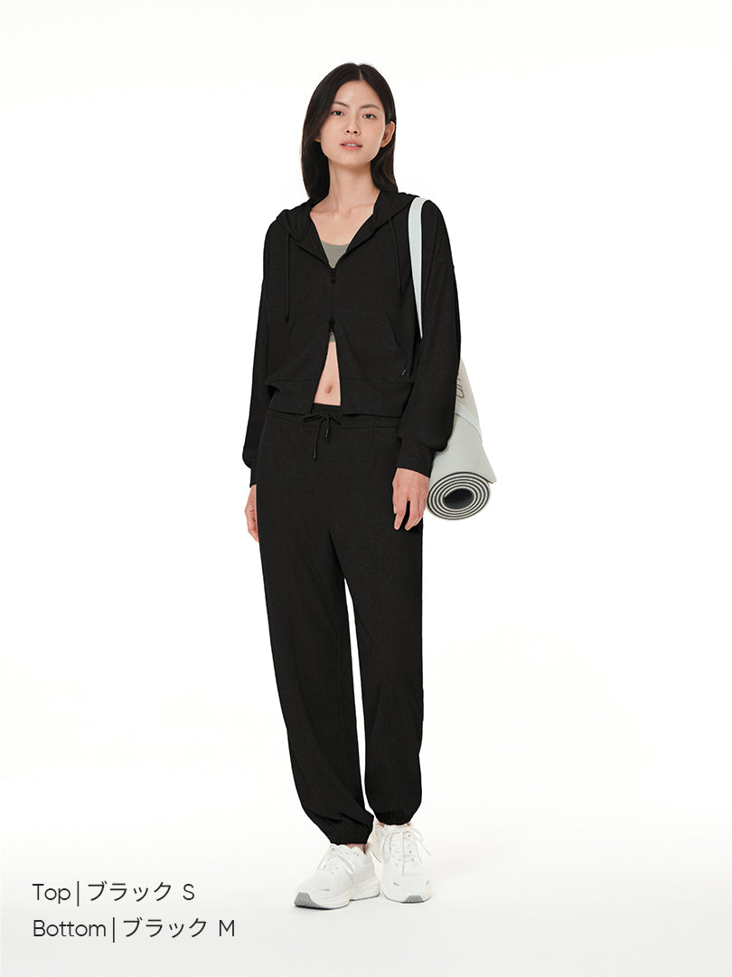 Dream Comfort クロップド フーディ ジップアップ - andar JAPAN