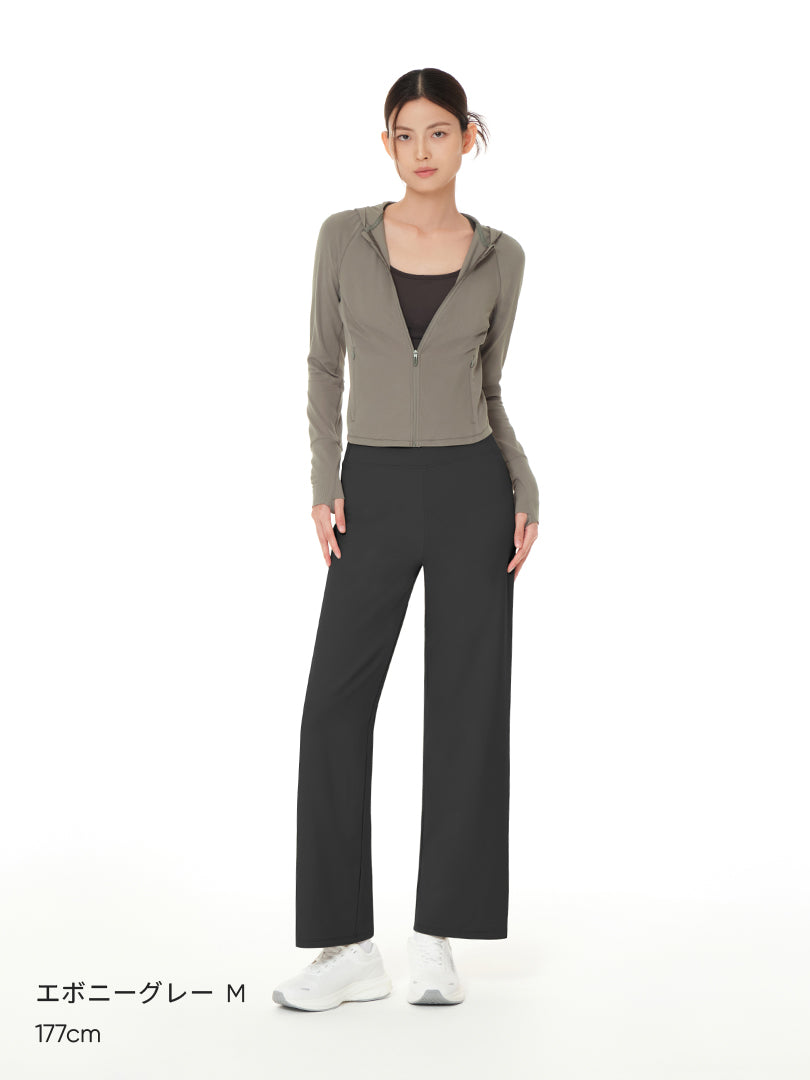 [SET] Daily to office セット (Airywin セミ裏起毛ワイドレギンス+スタンダードフィット Tシャツ) - andar JAPAN