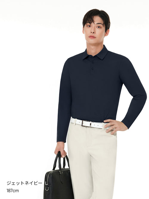 NEW Airy Fit メンズ ライト裏起毛 スマートカラートップ (長袖) - andar JAPAN