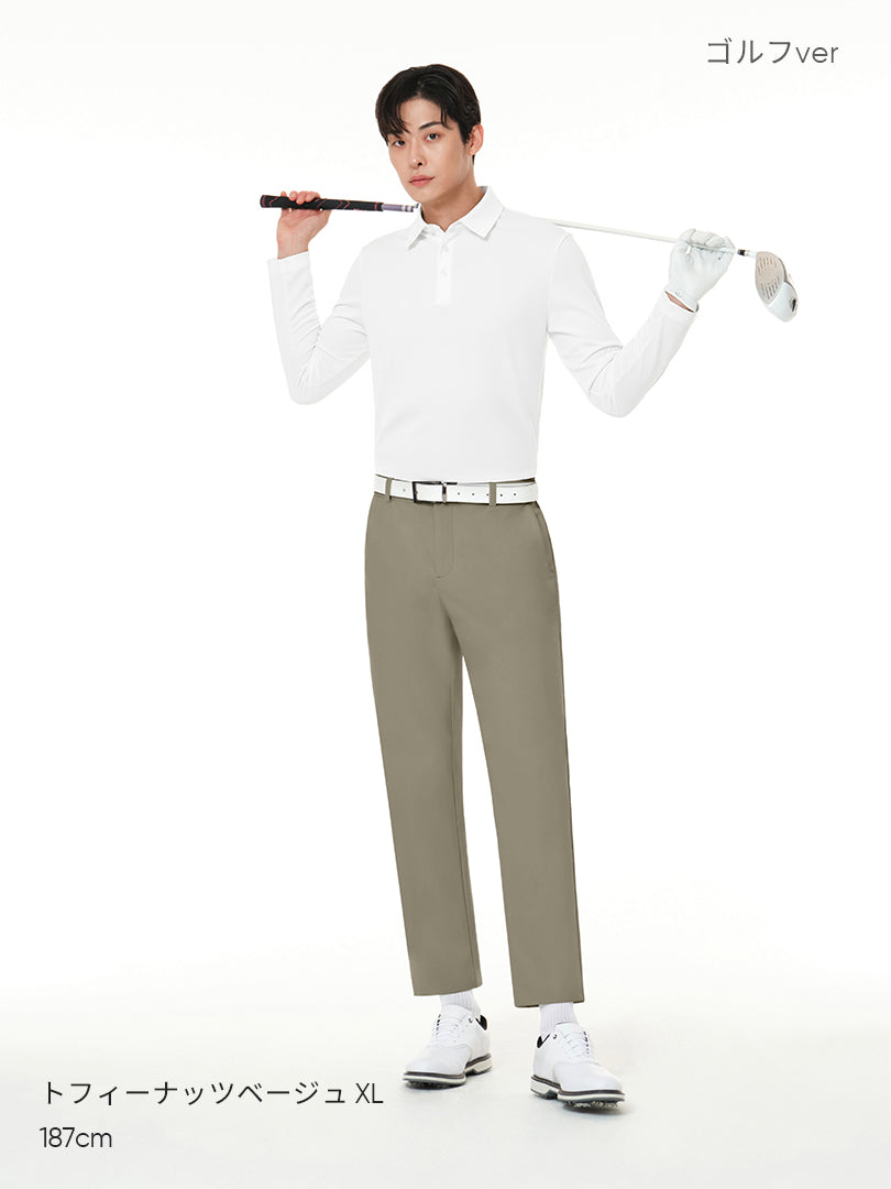 [SET] メンズ 起毛 スラックス 2種セット (Urbanactive ライト起毛スラックス+Airsolid ライト裏起毛 スラックス)