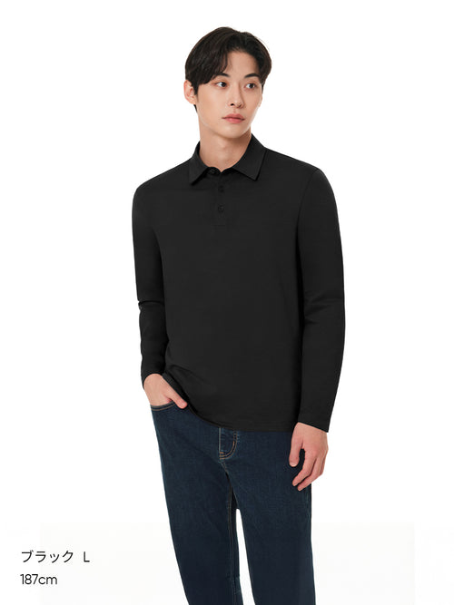NEW Airy Fit メンズ ライト裏起毛 スマートカラートップ (長袖) - andar JAPAN