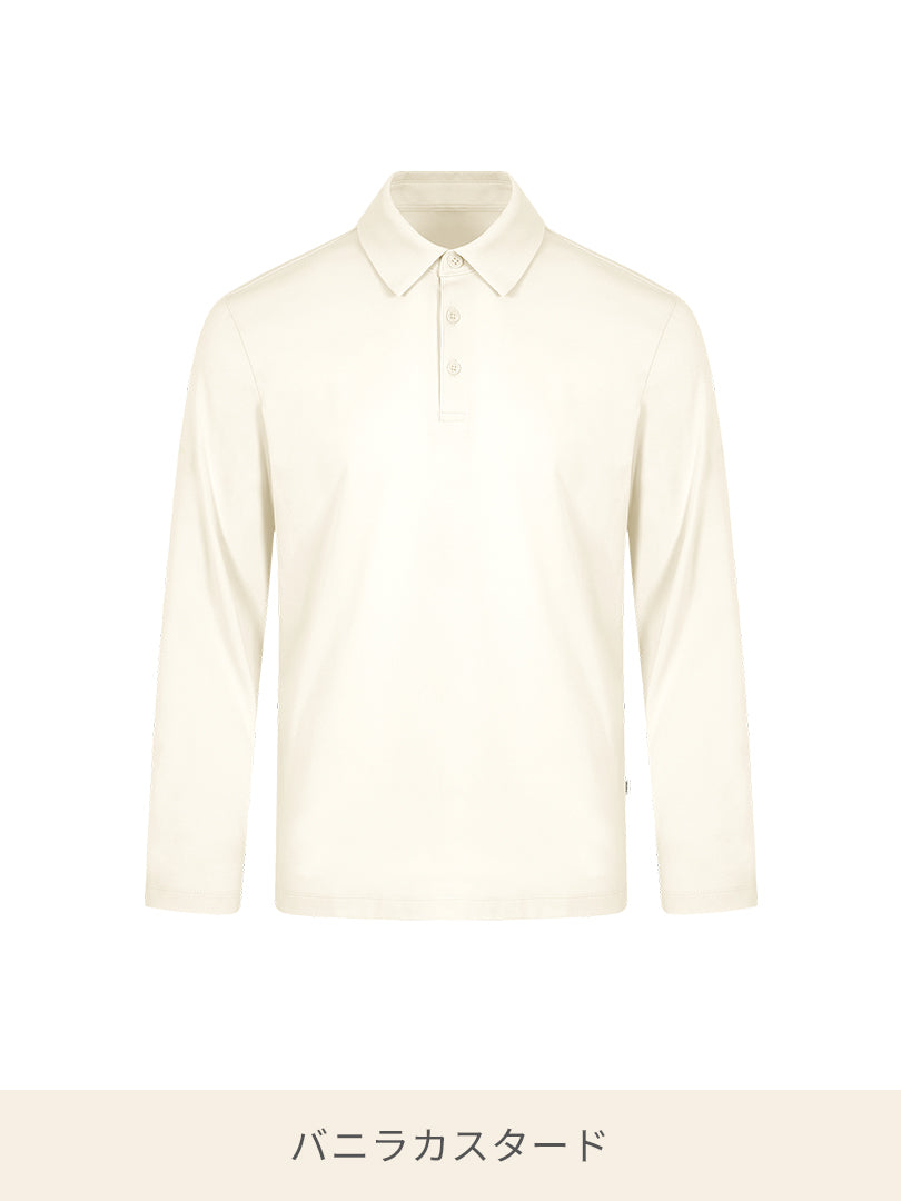 NEW Airy Fit メンズ ライト裏起毛 ポロシャツ (長袖)