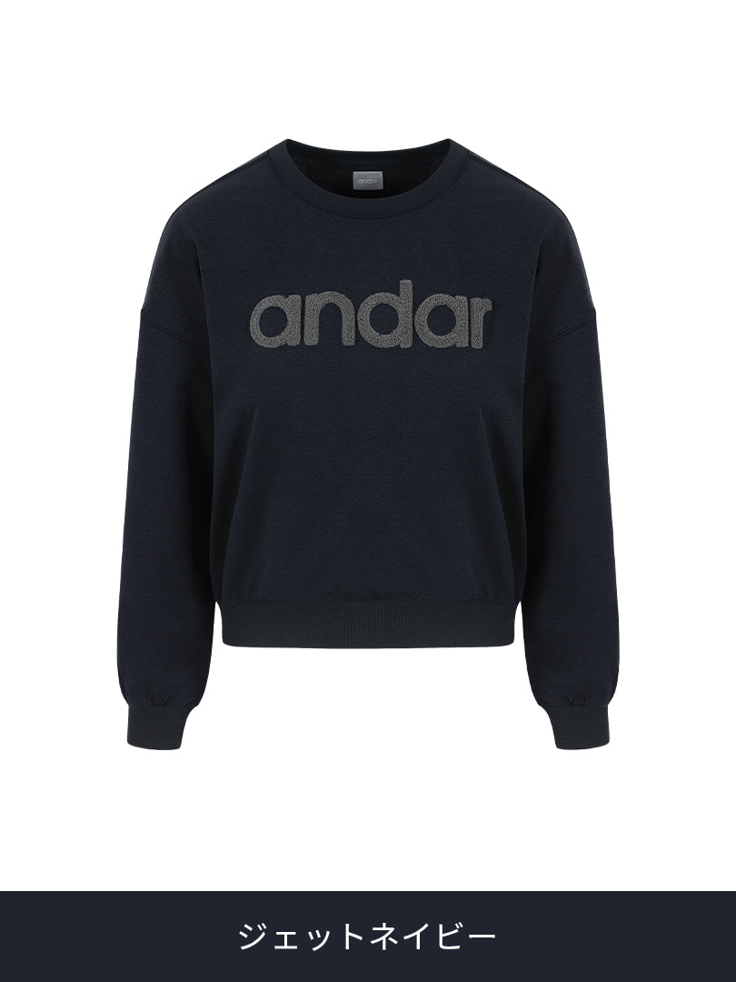 シグネチャーロゴ Airy Fit 裏起毛 クロップド丈 スウェット - andar JAPAN