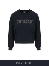 [SET] シグネチャーロゴ 裏起毛 セットアップ (クロップド丈 スウェット+ワイドレギンス) - andar JAPAN