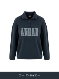 Mildmooth シグネチャーロゴ入りフリースカラージップアップ - andar JAPAN
