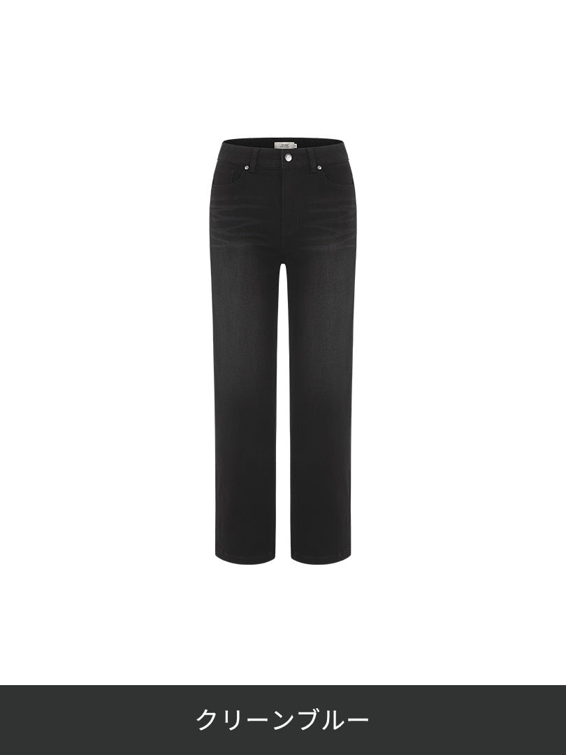 airdenim ストレートフィット ブラックジーンズ