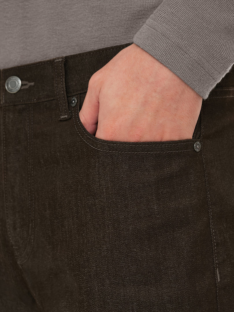 Airdenim メンズ スリムテーパードパンツ