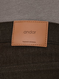 Airdenim メンズ スリムテーパードパンツ