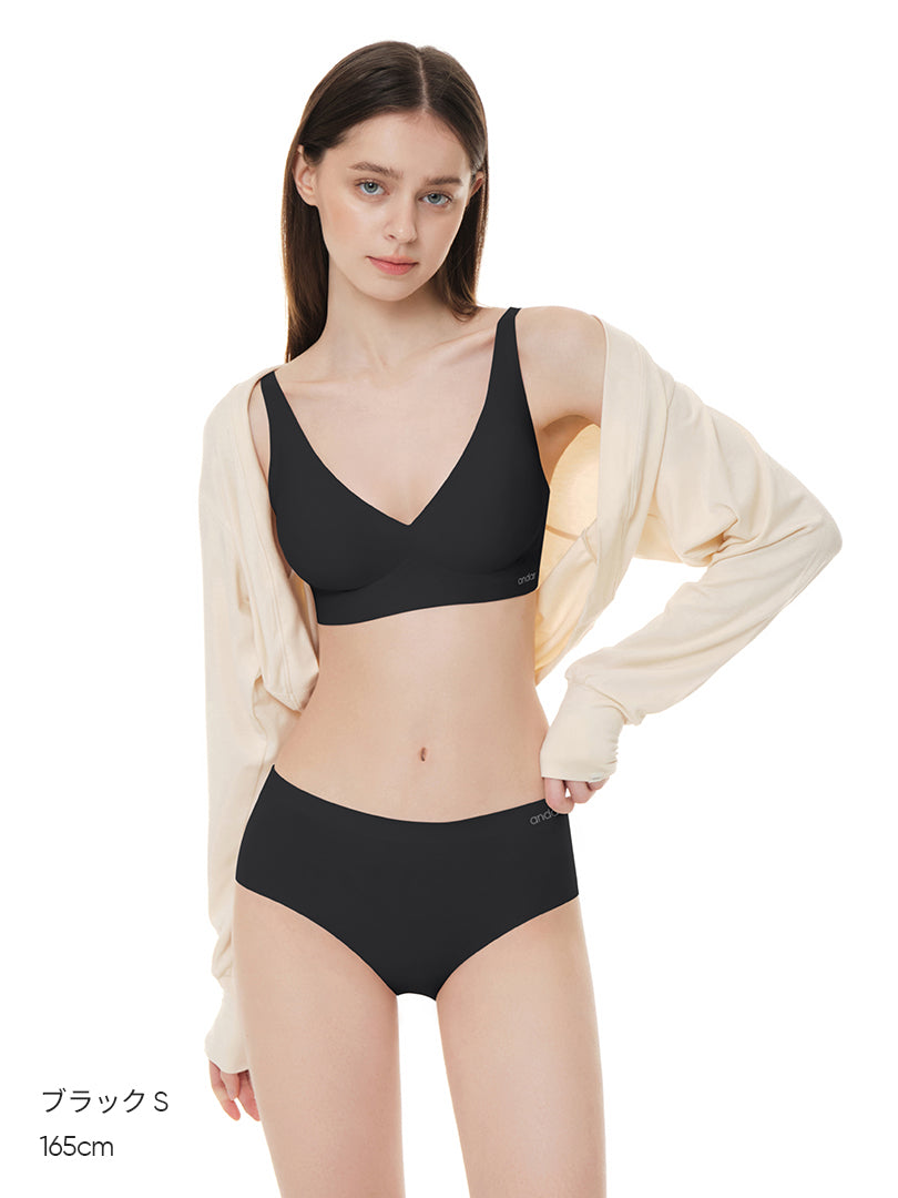 [3SET] andar オールデイフィット ブラ (パッド一体型 / 2タイプ選択可) &ショーツ - andar JAPAN