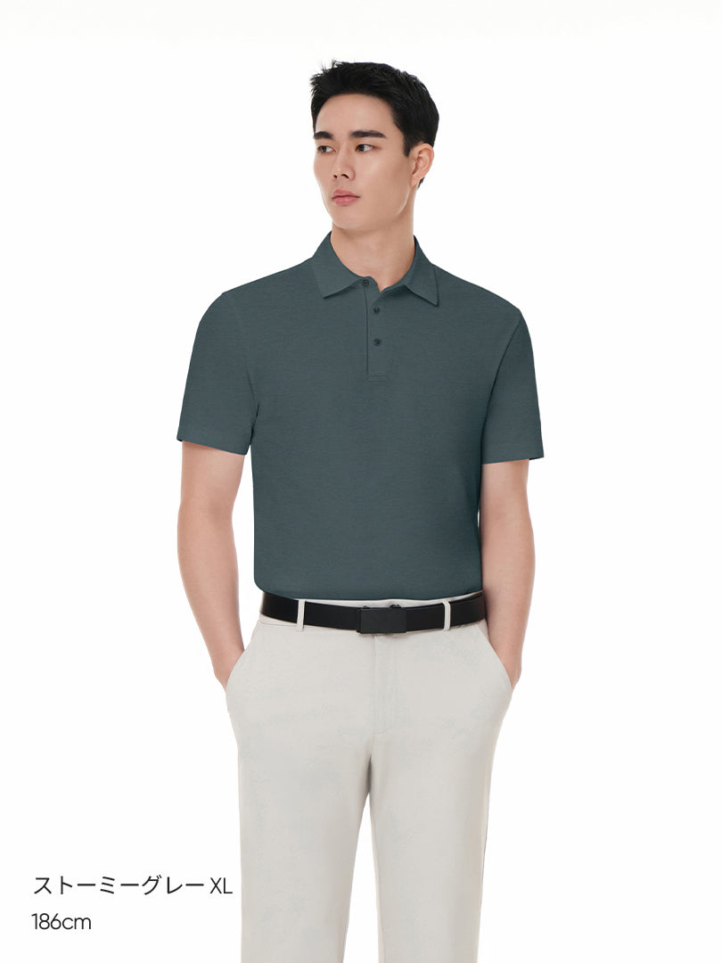 [SET] メンズビジカジセットアップ 半袖 (Urbanactive スラックス＋Airy Fit ポロシャツ)＋クラシックソックス贈呈 - andar JAPAN