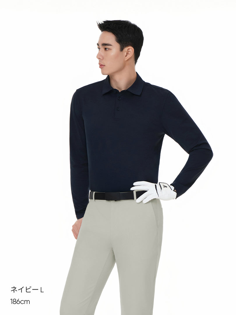 [SET] メンズビジカジセットアップ 長袖 (Urbanactive スラックス＋Airy Fit ポロシャツ)＋クラシックソックス贈呈 - andar JAPAN