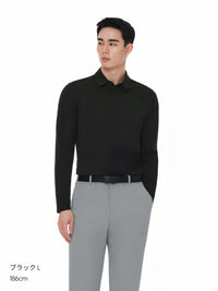 メンズ ビジカジセットアップ (Urbanactive 1タックスラックス＋Airy Fit ポロシャツ 長袖) ＋クラシックソックス贈呈