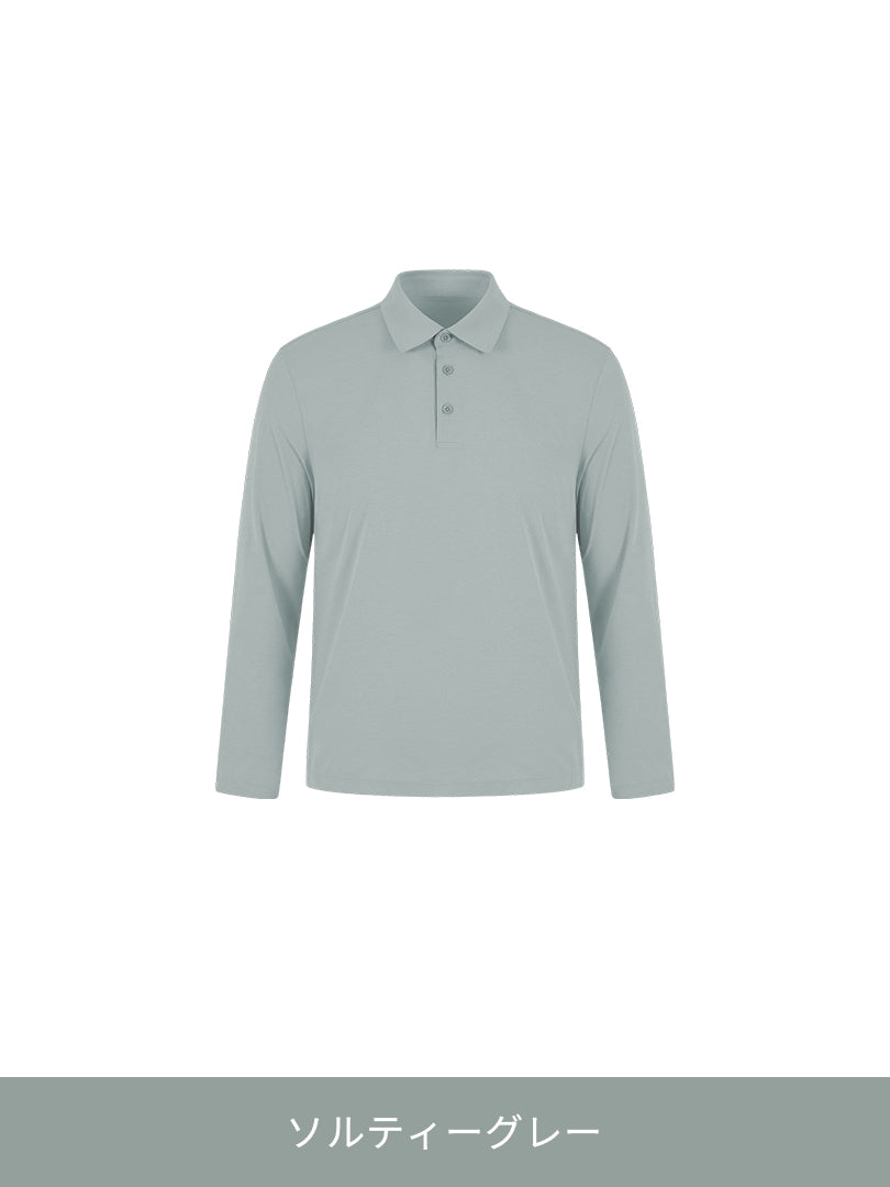 メンズ ビジカジセットアップ (Urbanactive 1タックスラックス＋Airy Fit ポロシャツ 長袖) ＋クラシックソックス贈呈