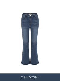 [SET] Airdenim 微起毛 ブーツカット セットアップ (Airy Fit ピーチ起毛スリムT(長袖)+ブーツカットジーンズ) - andar JAPAN