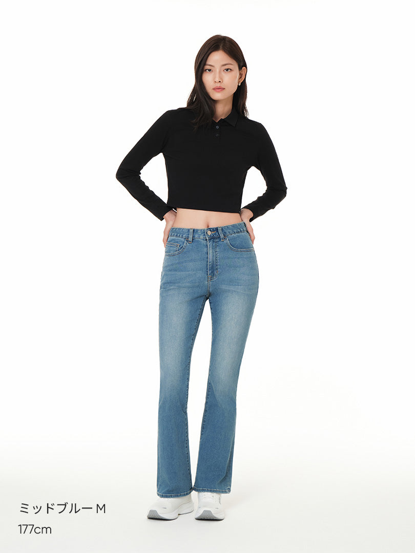 airdenim セミ ブーツカットジーンズ