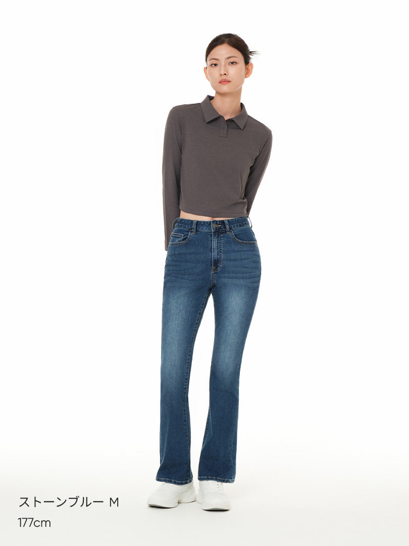 airdenim セミ ブーツカットジーンズ