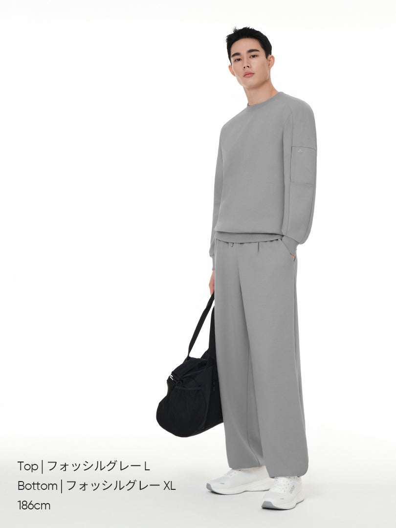 [SET] Mildmooth メンズ セットアップ (ワイドパンツ＋トレーナー) - andar JAPAN