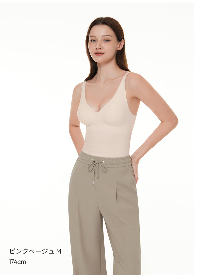 [3SET] andar オールデイフィット ピーチ起毛キャミソール (パッド一体型)