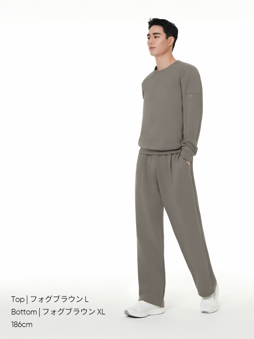 [SET] Mildmooth メンズ セットアップ (ワイドパンツ＋トレーナー) - andar JAPAN